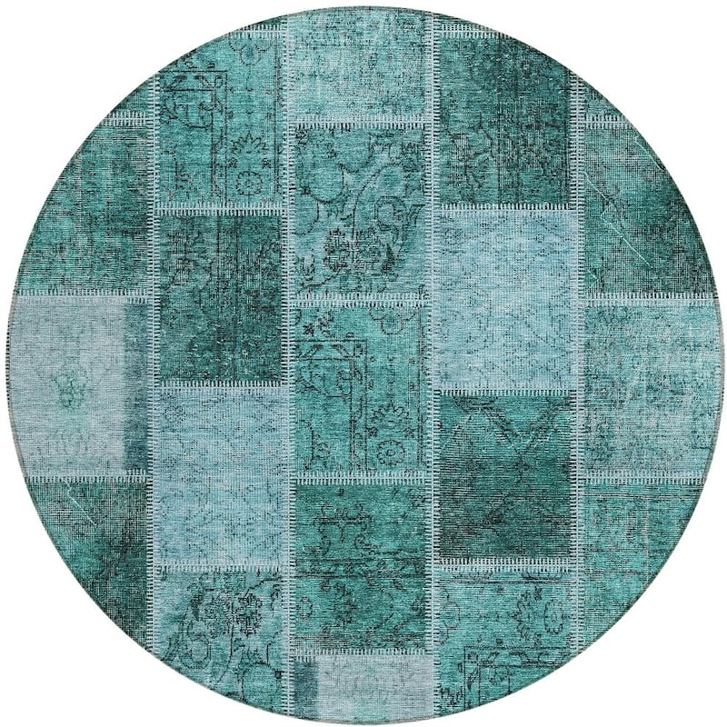 HomeRoots Patchwork Transitional Rectangle Outdoor Rug
