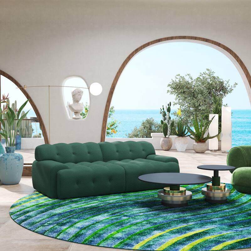 86.6'' Modern Comfy Couch 3 Seater - Green