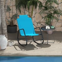 Outsunny Garden Rocking Chair, Outdoor Indoor Sling Fabric Rocker for ...