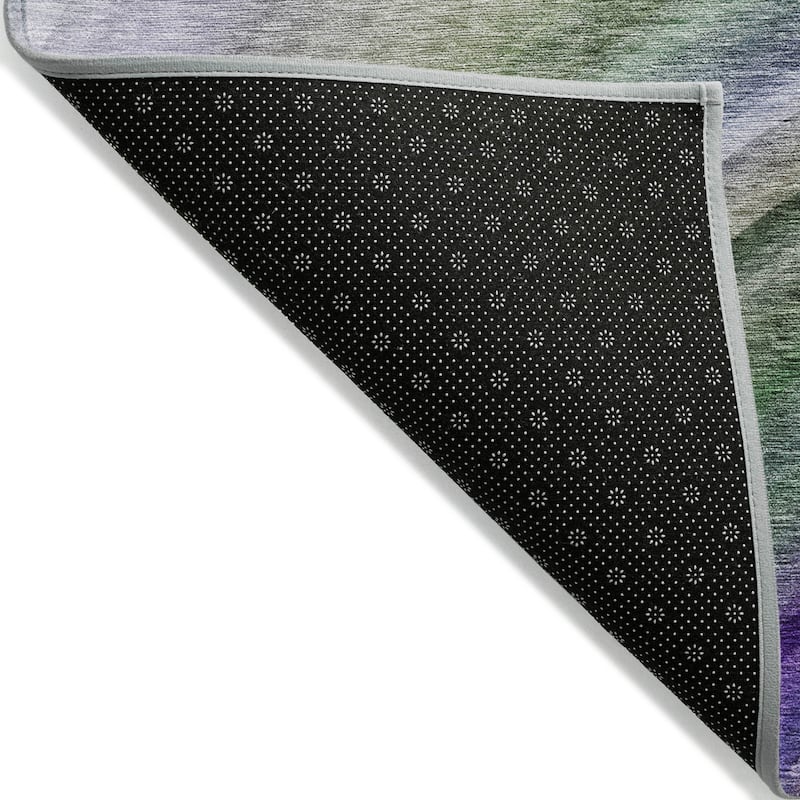 Machine Washable Indoor/ Outdoor Chantille Abstract Wave Rug