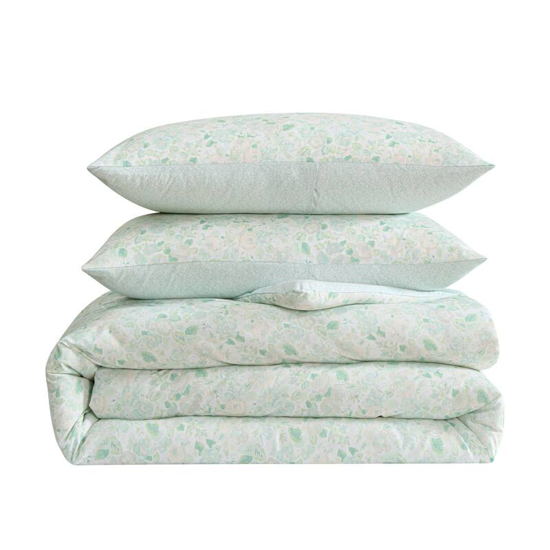 Laura Ashley Jaynie Ticking Stripe Reversible Comforter Set with Sheets (Blue)