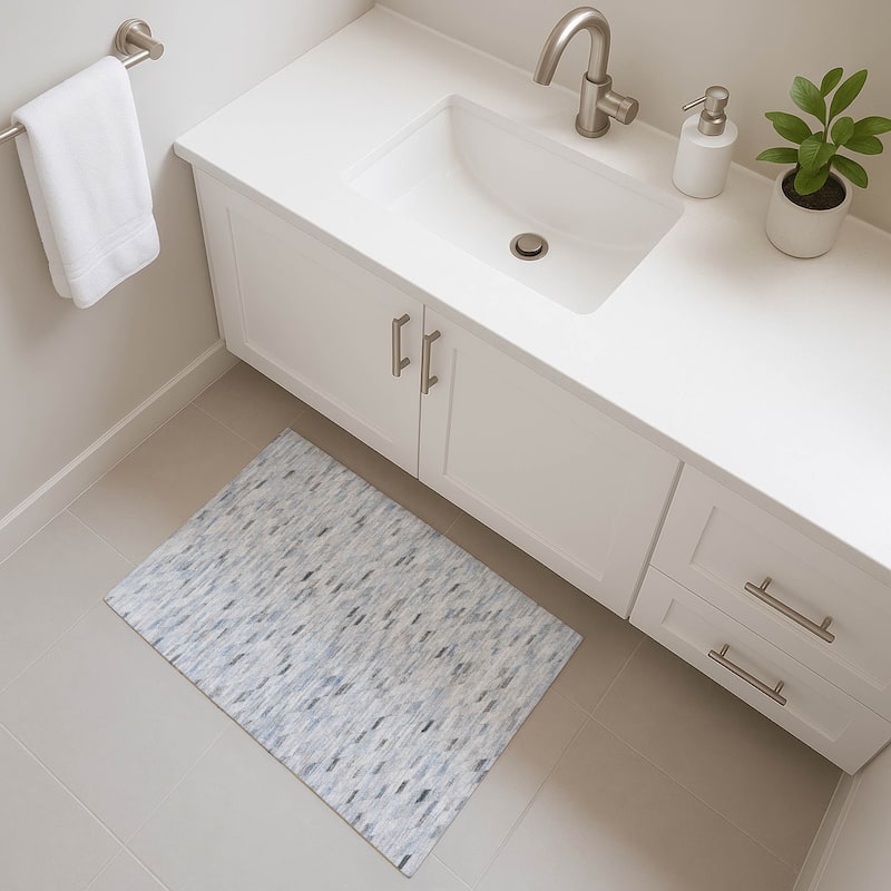 Premium Washable Super Soft Modern Mosaic Mayfield Rug - Blue - 1'8" x 2'6"