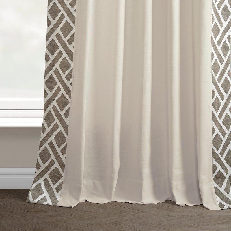 Exclusive Fabrics Martinique Solid Cotton Bordered Curtain (1 Panel)