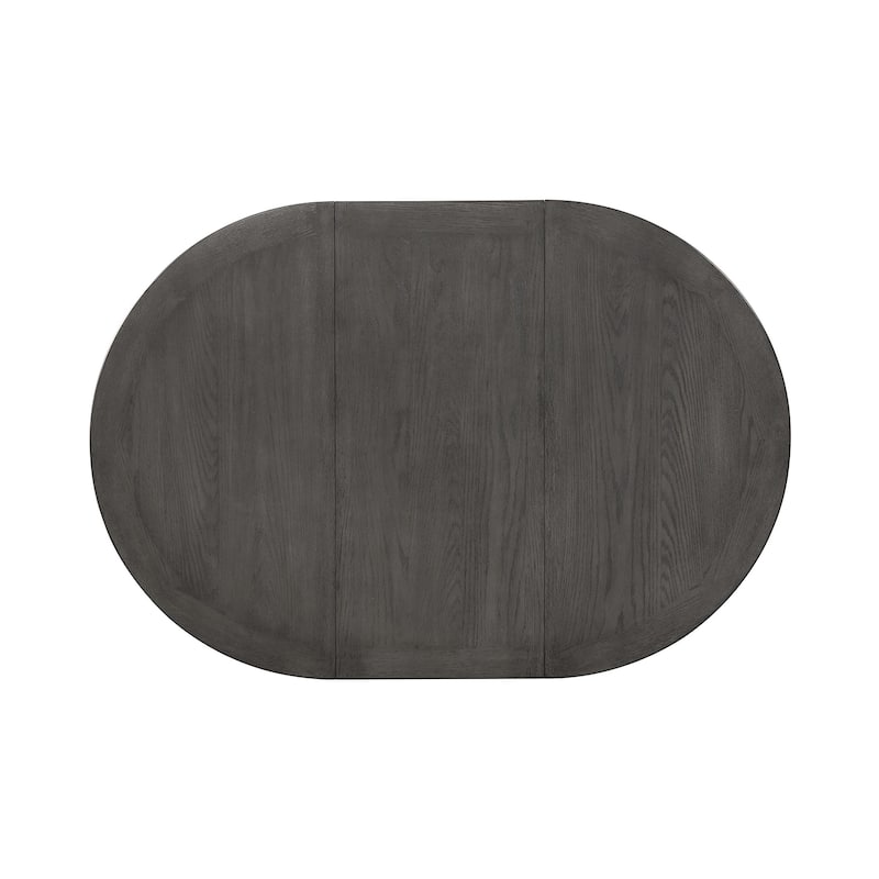 Wood Dining Table With Storage in Medium Grey