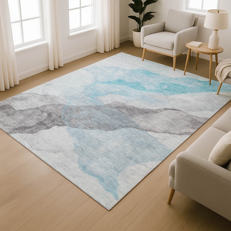 Premium Washable Super Soft Contemporary Fizal Mayfield Rug