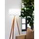 preview thumbnail 3 of 2, Brightech Bijou 60 in. Natural Wood Farmhouse LED Super Bright Floor Lamp with White Plastic Drum Shade