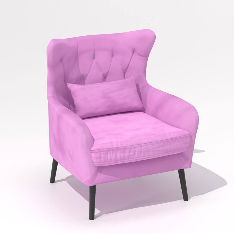 Velvet Tuft Thick Cushion Accent Chair (Set of 2)
