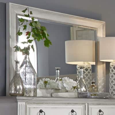 The Gray Barn Abbey Park Antique White & Weathered Brown Mirror - Antique White