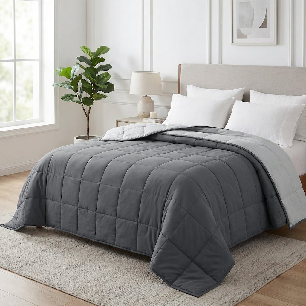 Deconovo 100 Cotton Shell Weighted Blanket with Glass Beads