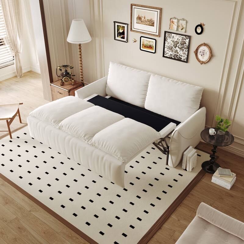 70.9" Velvet Convertible Pull Out Sofa Bed with with 2 Pillows