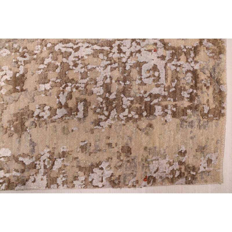 ECARPETGALLERY Hand-knotted Legacy Beige, Taupe Silk, Wool Rug - 2'5 x 12'0