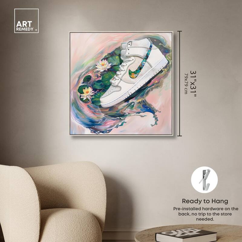 Lilypads Sneaker Splash Canvas by Art Remedy