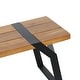 preview thumbnail 10 of 18, Varva Acacia Wood and Iron Outdoor Dining Bench by Christopher Knight Home
