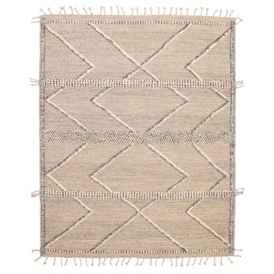ECARPETGALLERY Hand-knotted Tangier Light Grey Wool Rug - 8'2 x 10'0
