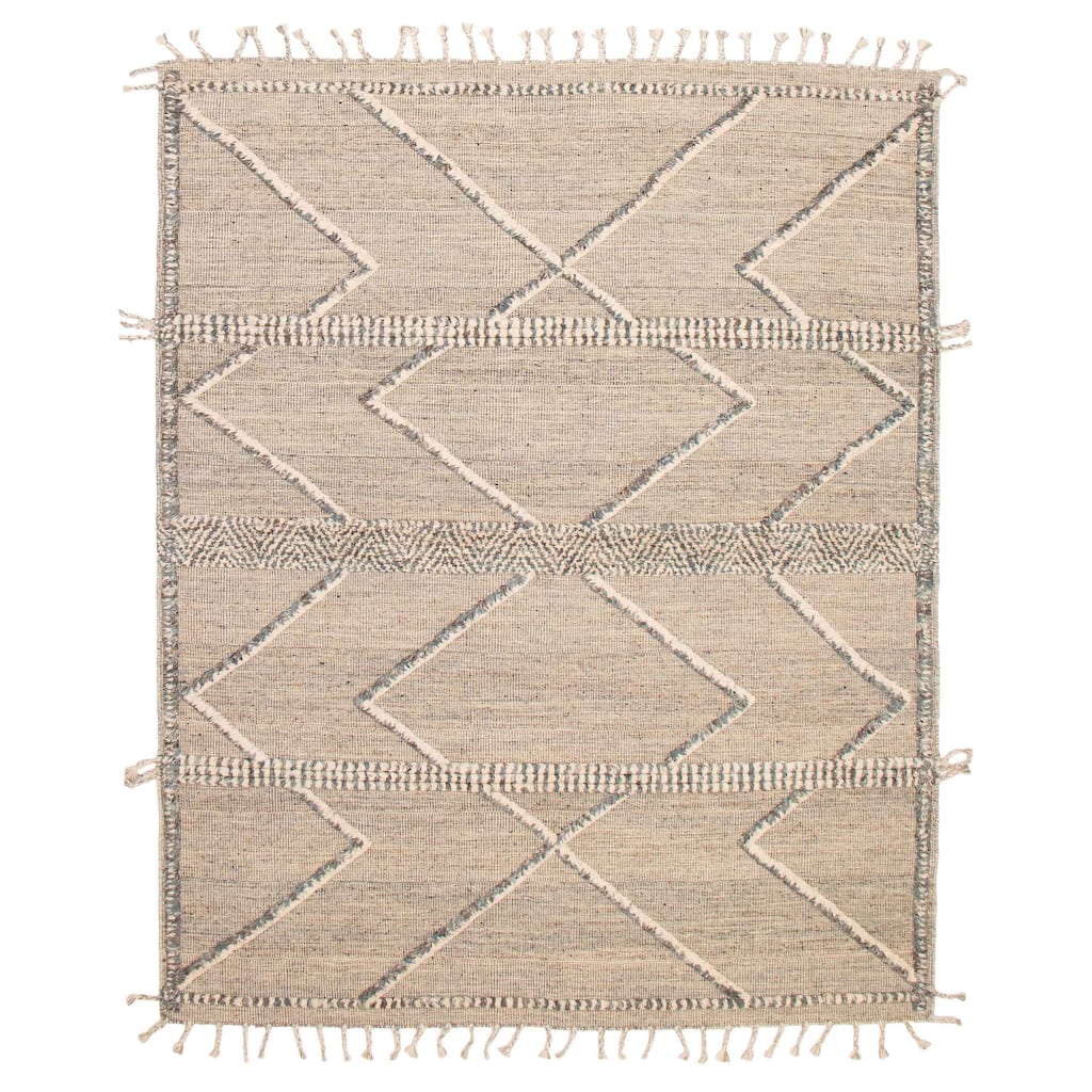 ECARPETGALLERY Hand-knotted Tangier Light Grey Wool Rug - 8'2 x 10'0