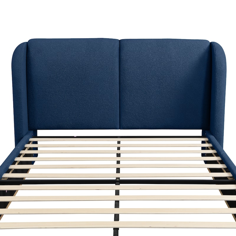 Christopher Knight Home - Valerian Boucle Upholstered Platform Bed with Double-Pillow Headboard