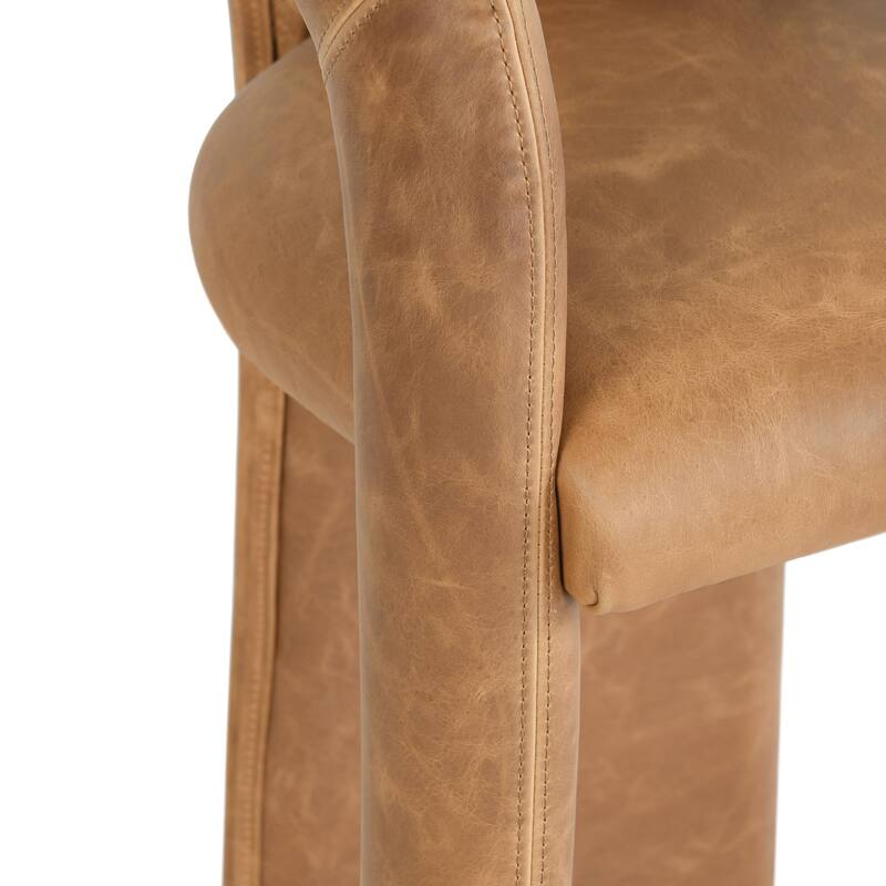 Classic Home Archie 26" Distressed Leather Stool