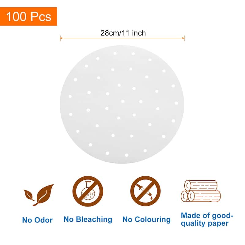 100pcs Parchment Paper Rounds, 11 Inch Baking Paper Parchment Sheet - White