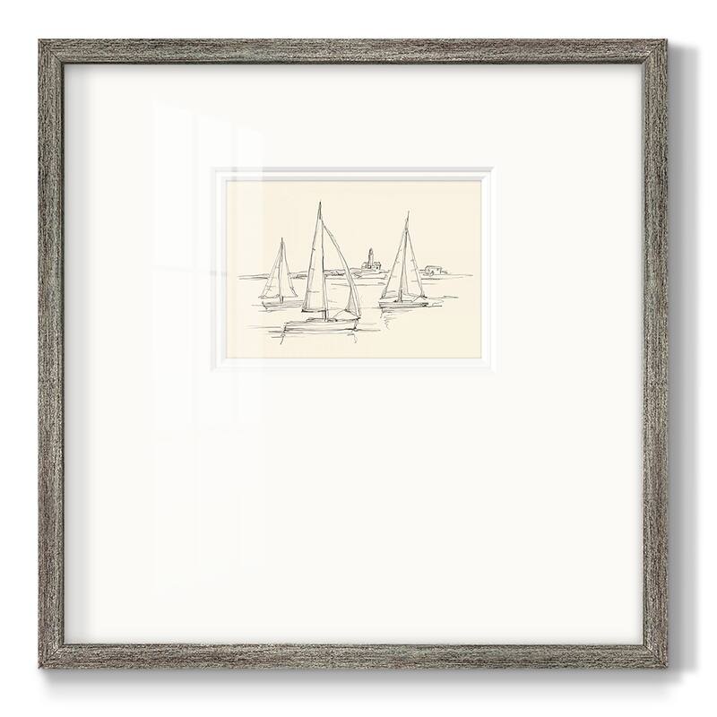 Coastal Contour Sketch IIPremium Framed Print