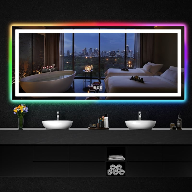 Anti-Fog RGB Backlit & LED Frontlit Bathroom Mirror