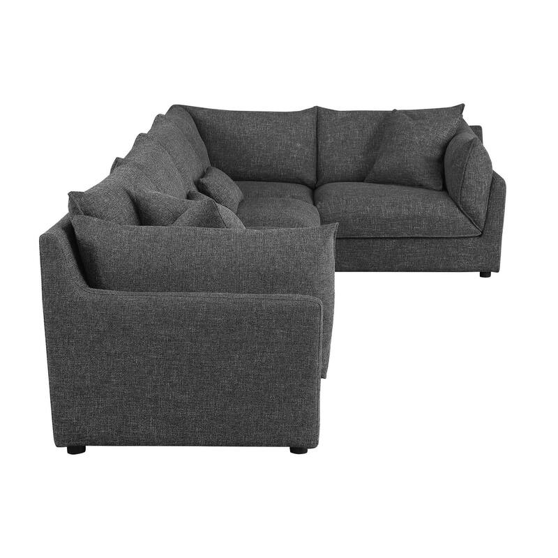 Tomasina Barely Black 5-Piece Modular Sectional Sofa