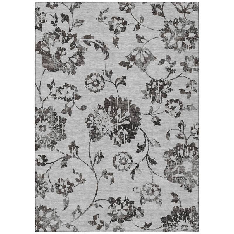 HomeRoots Floral Transitional Rectangle Outdoor Rug