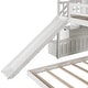 preview thumbnail 9 of 30, Twin over Twin Bunk Bed with Slide, Storage Steps & Playhouse Design