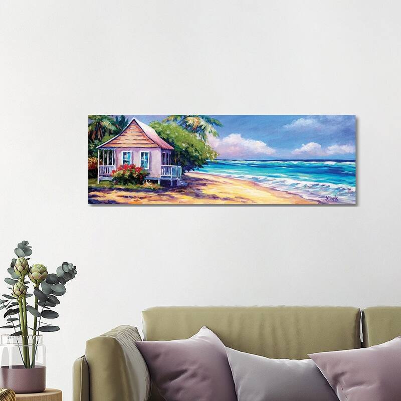 iCanvas "Cottage On The Beach" by John Clark Canvas Print - 16x48x1.5