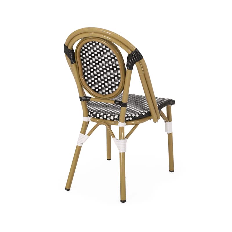 Remi Faux Bamboo/ Faux Rattan Outdoor French Cafe Chairs (Set of 4) by Christopher Knight Home