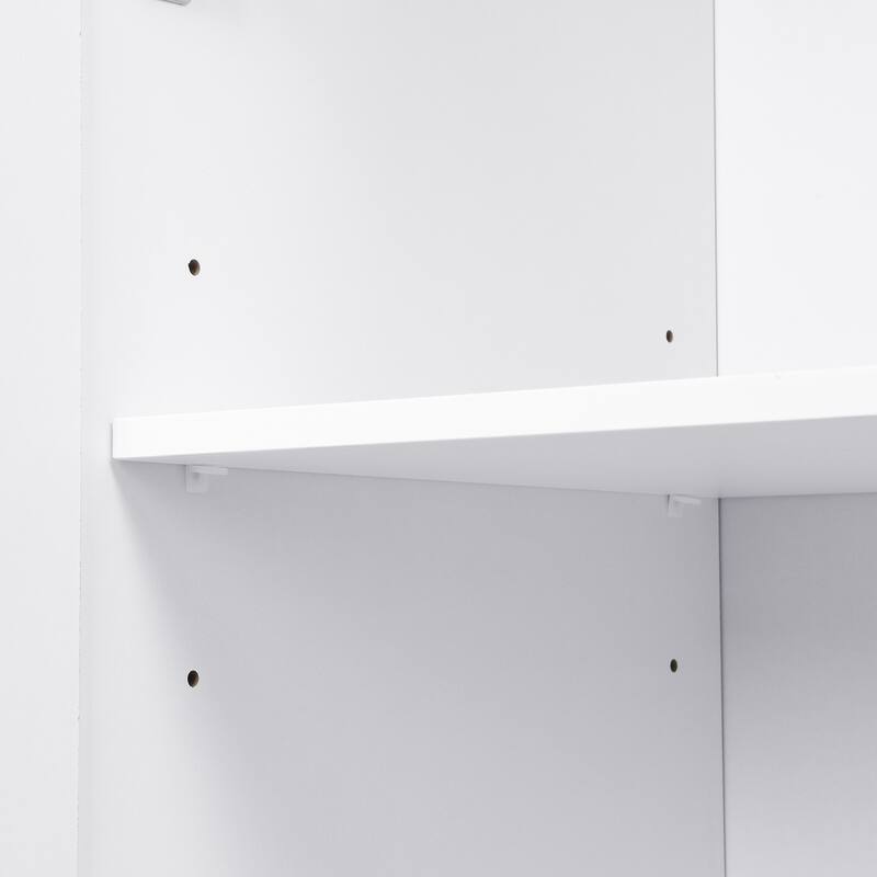 79'' Tall Modern 4-in-1 Hall Tree with Bench, 6 Cabinets, Adjustable Shelves & Coat Hooks for Entryway, Hallway, Living Room