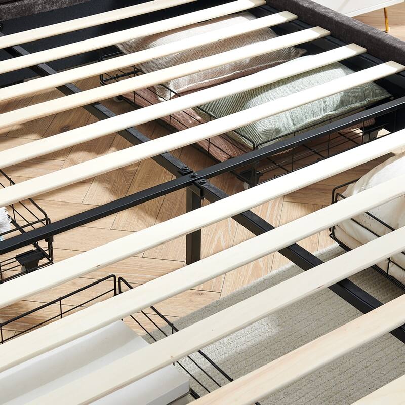 comfortable cushioned bed frame