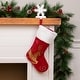 preview thumbnail 4 of 4, Reindeer and Snowflake Sequin Christmas Stockings - 20" - Red and White - Set of 2