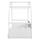 preview thumbnail 10 of 30, Twin Size House Bed Vaulted Roof Bed with Stretchable Trundle & Fence, Unique Adjustable Grounded Bed Twin to King Bed Frame