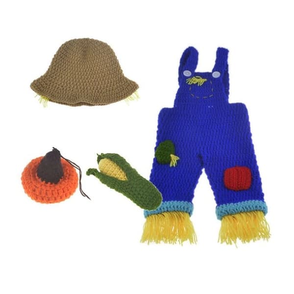 slide 1 of 1, Laurenza's Baby Crochet Scarecrow Fall Photography Prop