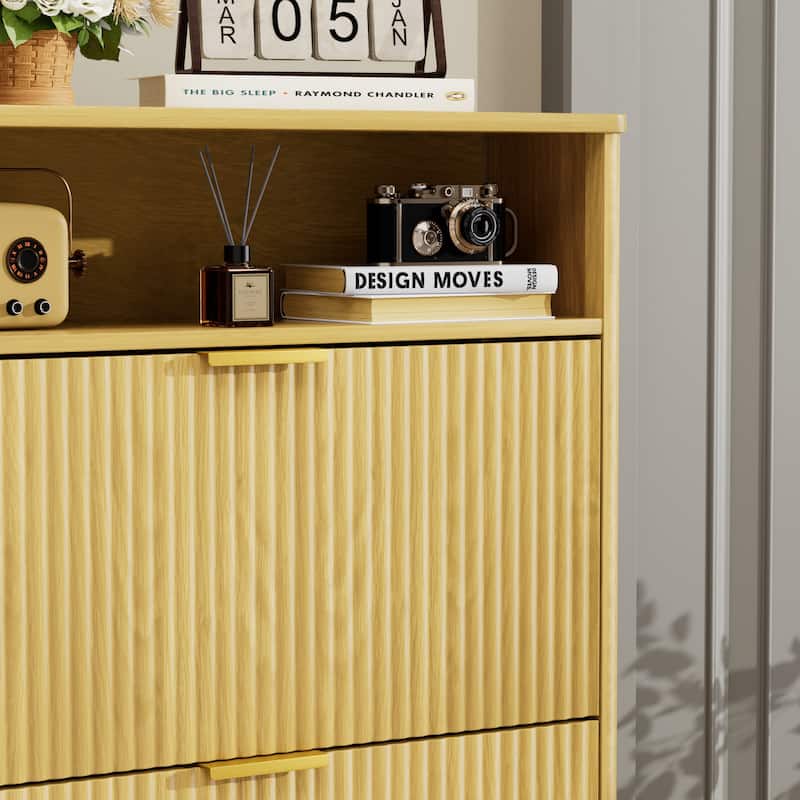 Shoe Cabinet Storage for Entryway Hidden Shoes Storage Cabinet with 2 Flip Drawers, Tall Free Standing Shoe Organizer Rack