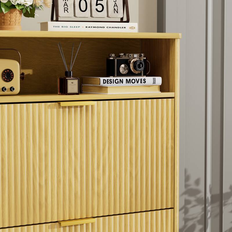 Tall Flip-Door Shoe Cabinet for Entryway & Hallway