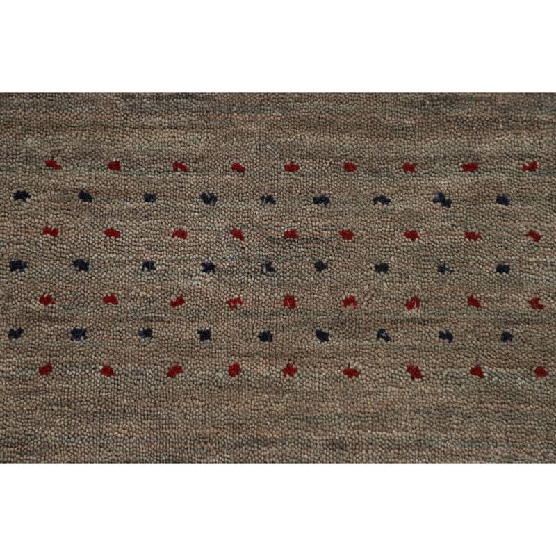 Tribal Gabbeh Indian Area Rug Hand-Knotted Wool Carpet - 7'10"x 9'10"