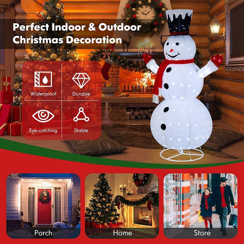 6 FT Lighted Christmas Snowman Outdoor Pop up Snowman w 200 Lights