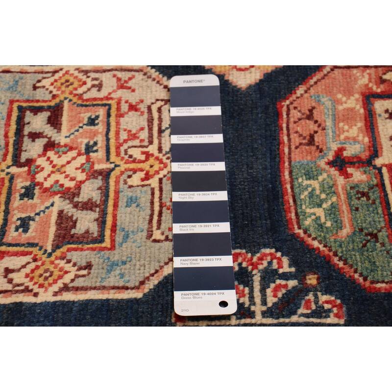 ECARPETGALLERY Hand-knotted Uzbek Ghazni Navy Wool Rug - 4'0 x 5'9