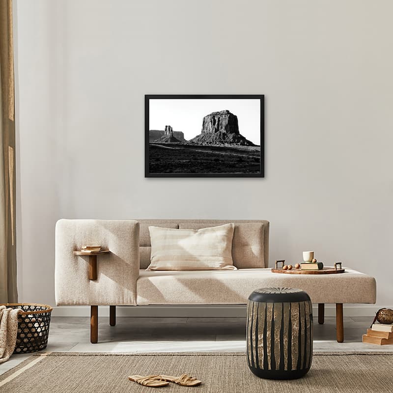 Black Arizona Series - Merrick Butte Monument Valley Premium Framed Poster by Philippe Hugonnard