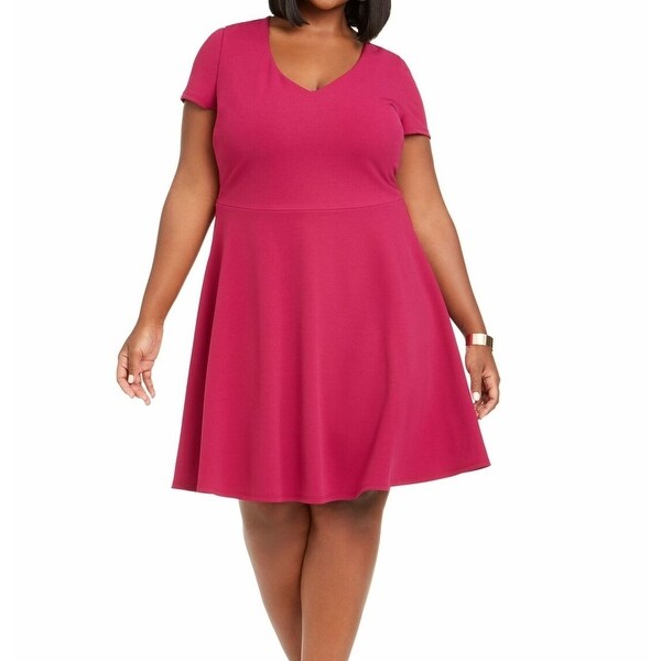 B. Darlin Women's Dress Pink Size 18W Plus Sheath Back-Tie V-Neck. Opens flyout.