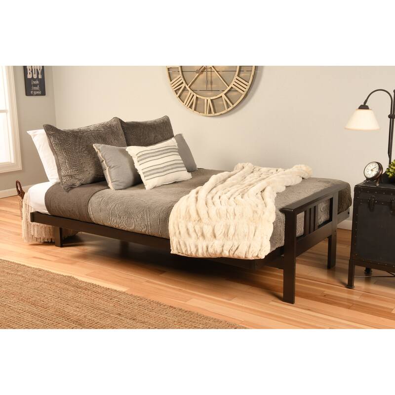Porch & Den DeSoto Espresso Full-size Futon Set with Linen Mattress