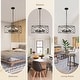 preview thumbnail 6 of 17, Bella Depot Industrial Black Metal Cage Dimmable Chandelier 70-Inch Adjustable Pendant Light for Kitchen Island, Hallway - 20"