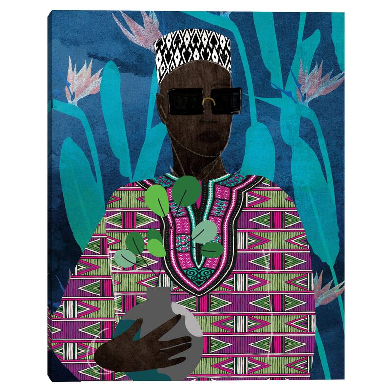 King Pop with Plant by Nikki Chu Canvas Art Print