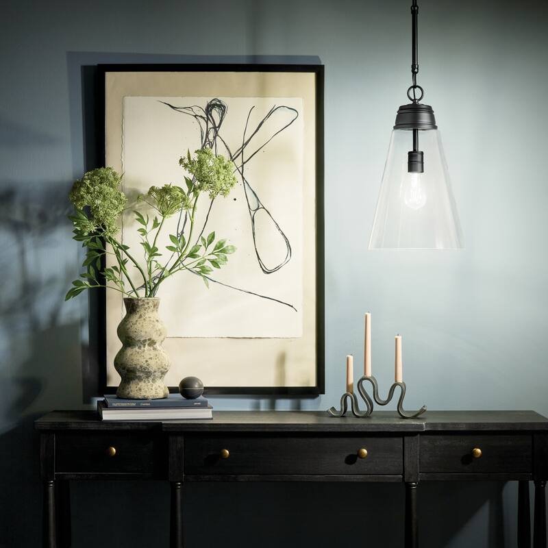 Kichler Lighting Marsailli 19" 1-Light Medium Pendant with Clear Glass in Black - 11.5