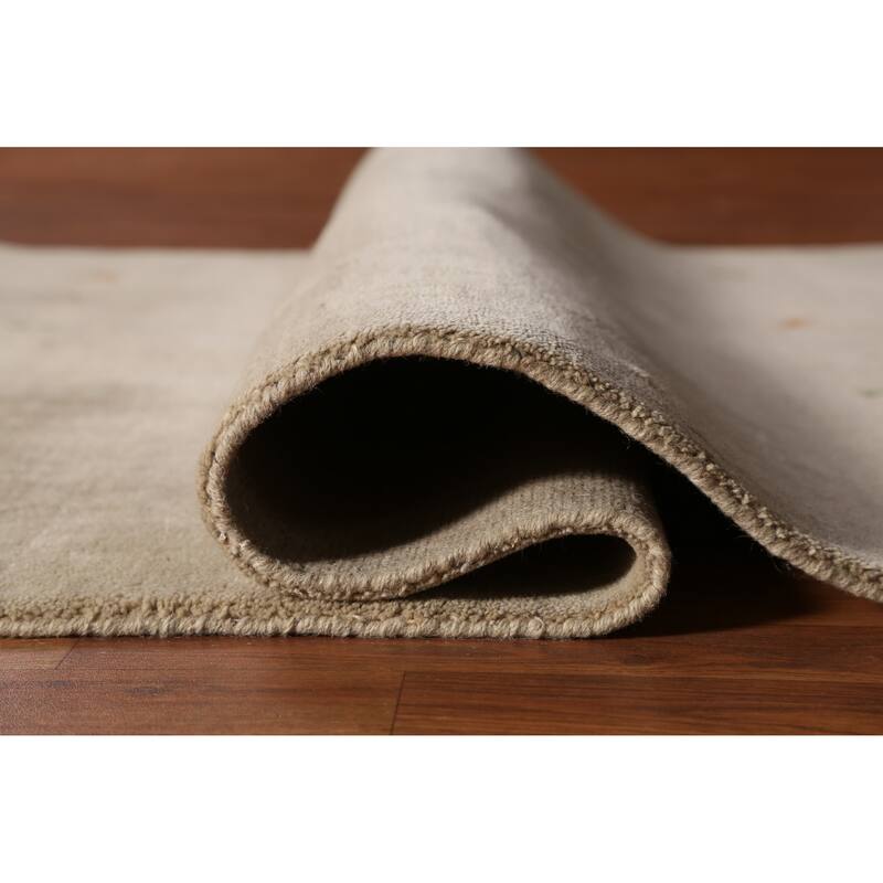 Beige Tribal Gabbeh Indian Rug Hand-Knotted Oriental Wool Carpet - 4'7" x 6'4"