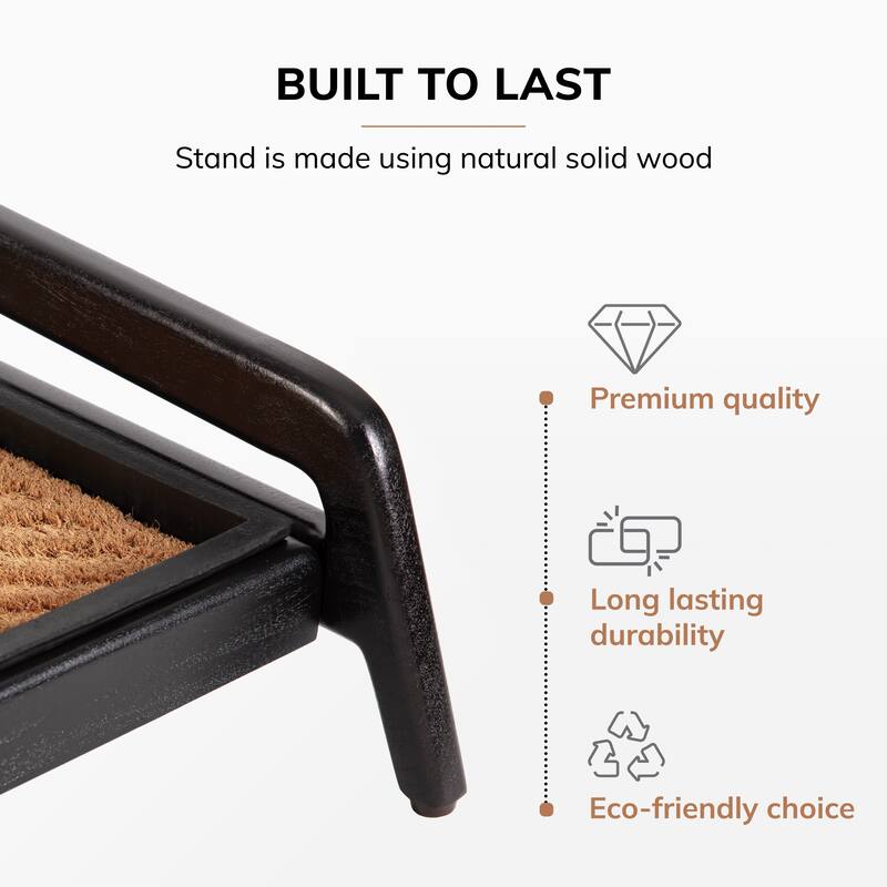 Jani Single-Tier Black Stand 2-Pair Rubber Boot Tray