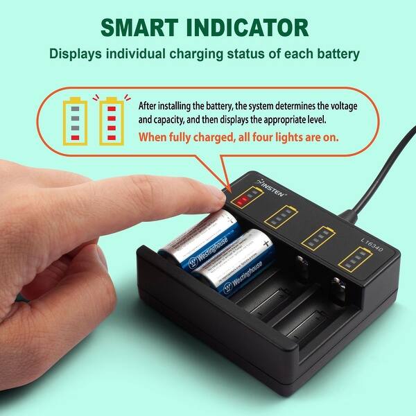 Shop Insten 4 Slot Usb Charger Of Rechargeable Lithium Battery Cr123a Rcr123 16340 For Battery Of Netgear Arlo Security Camera Overstock 31707314