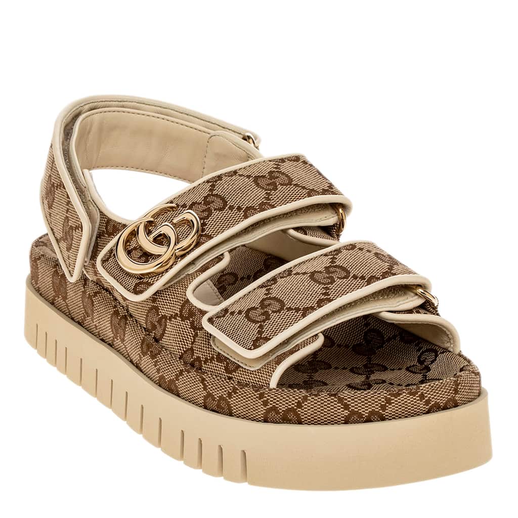 Gucci Canvas Sandal with Double G