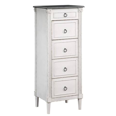 Joneigh White Chest with Lift-Top Mirror by Furniture of America
